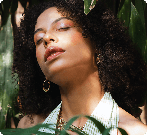 Woman enjoying sunlight aesthetics