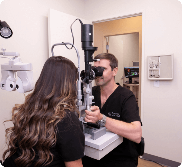 Woman undergoing eye check-up