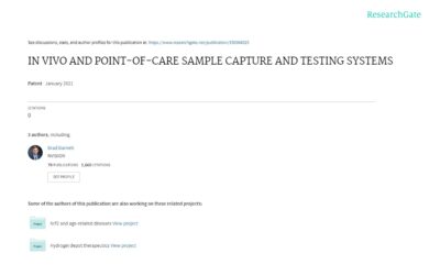 IN VIVO AND POINT-OF-CARE SAMPLE CAPTURE AND TESTING SYSTEMS