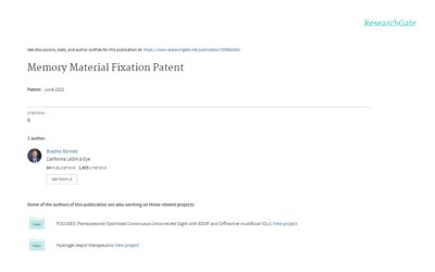 Memory Material Fixation Patent