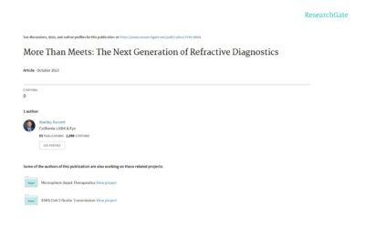 More Than Meets: The Next Generation of Refractive Diagnostics